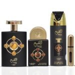 Lattafa Pride - Al Qiam Gold for Men - 3 Pc Gift Set 3.4oz EDP Spray, 6.67oz Perfumed Body Spray, 0.67oz EDP Spray - Image 3