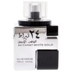 Lattafa 24 Carat White Gold – Fresh, Spicy, Woody – Eau de Parfum Spray Long-Lasting Fragrance for Unisex - Image 2
