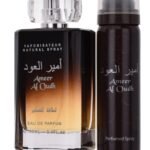 Lattafa Ameer Al Oudh 2 piece set for Unisex (3.4 Ounce Eau de Parfum Spray + 1.7 Ounce Deodorant Spray)