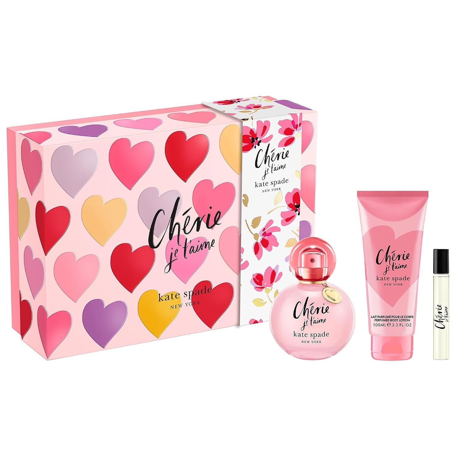 71dk7bMrL._SL1500_.jpg kate spade new york Cherie Je t'aime 3 Piece Eau de Parfum Gift Set (Eau de Parfum Spray, Perfumed Body Lotion, Purse Spray) - Image 1